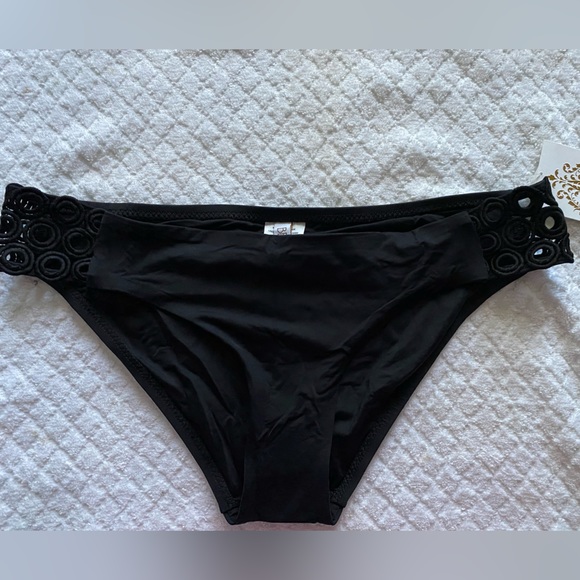 Becca Women’s Bikini Bottom, Size-Large, Color-Black, - Picture 1 of 5